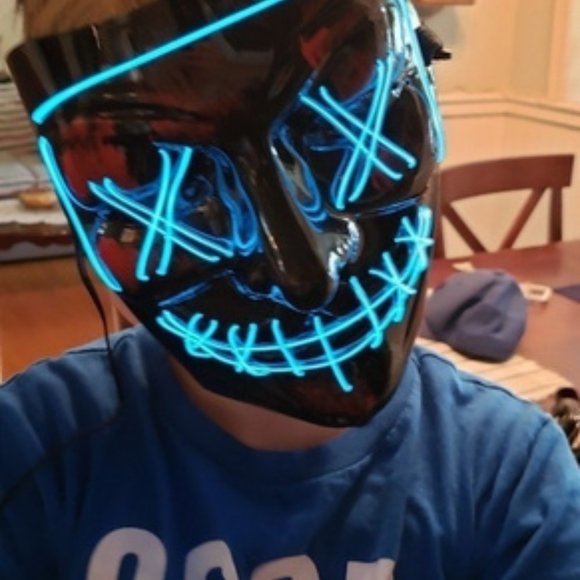 Halloween LED Light Mask Halloween Costume Supplies for Festival ICE BLUE - Picture 9 of 11